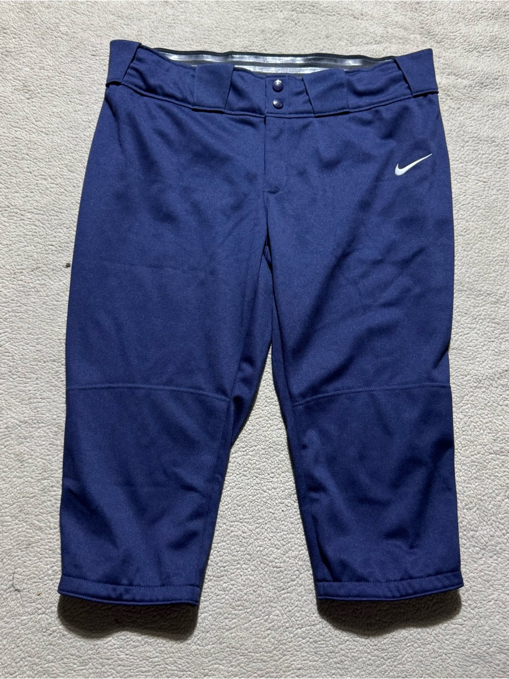 Nike Pants Womens Large Baseball Softball Stock All Out 3/4 Pant Snap Button NEW